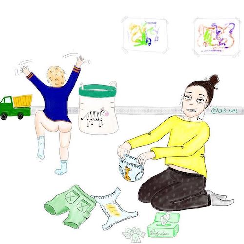 23 Hilarious Illustrations That Show What Parenting Is Really Like dressing